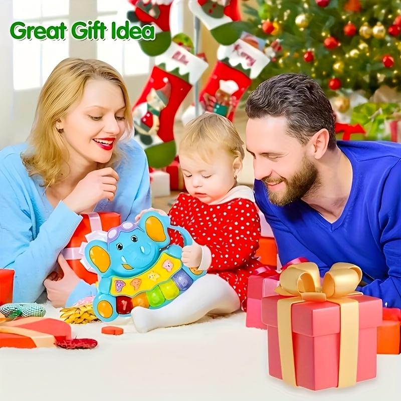 Interactive elephant musical toy, an educational piano with lights and sound effects for toddlers, safe touch play, helps children learn colors, the alphabet, and develop sensory skills.A Christmas and birthday gift (random colors, batteries not included