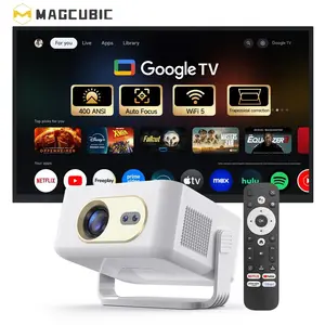 [Google TV stick Bundled] Magcubic HY300GT Projector with Officially Certificated Google TV Auto Focus 400ANSI Google Voice Assistant 5W Speaker WiFi5 BT5.0 Allwinner H137 Google Cast 0.8:1 Short Throw Ratio Portable Smart Home Cinema