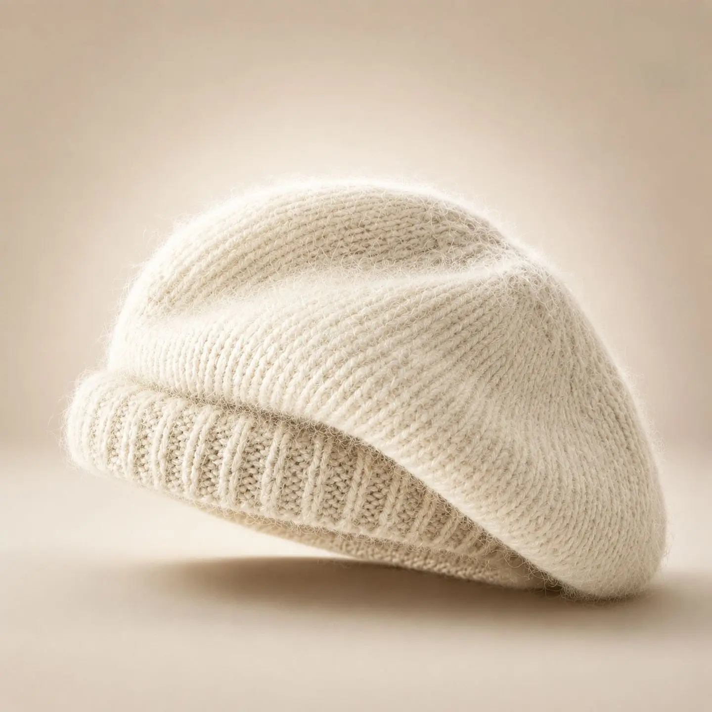 Soft Fluffy Mohair Knitted Beret Slouch Hat Loose Oversized Head Circumference Gentle Fluffy Lining Slimming Face Effect Light Warm Fabric For Women Autumn Winter Daily Street Casual Matching Minimalist Fashion Headwear