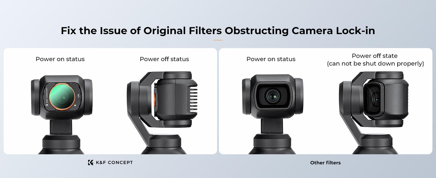 K&F Concept Polarizing Lens Filter for DJI Osmo Pocket 3/XTRA/Pocket 4, Camera Accessories with Multi-Layer Coatings & Alloy Frame, Includes Filter