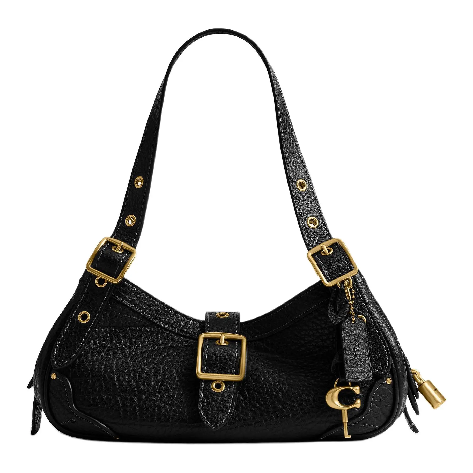 COACH Drifter 31 Large Shoulder Bag for Women, Gold-Tone Hardware, Genuine Leather, Black
