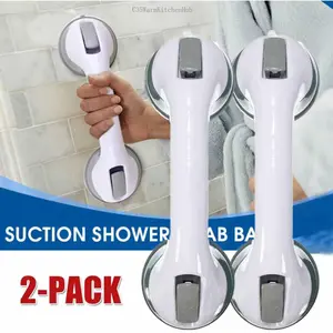 2-Pack Suction Cup Grab Bars - No Drill Shower & Tub Handrails, Anti-Slip Bathroom Safety Handle for Elderly, Kids, Toilet C35WarmKitchenHub