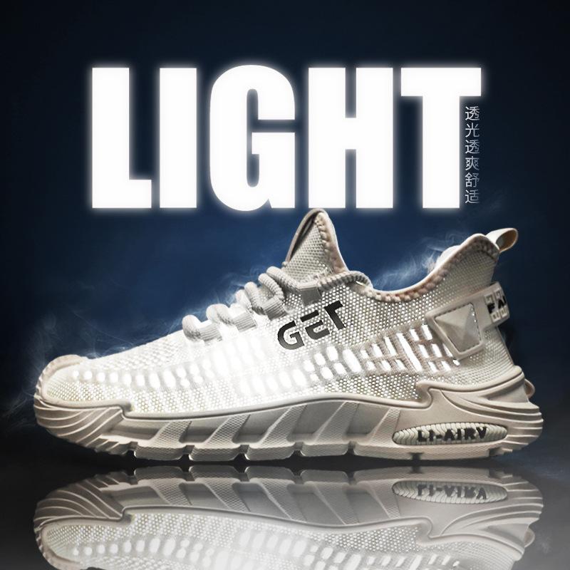 Summer Breathable Mesh Shoes Men's Running Sports Shoes Soft Sole Casual Shoes