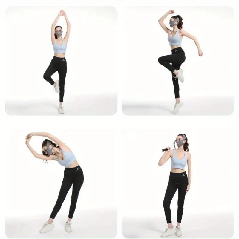 Adjustable Facial Training Band |   Sleep Mask, Gray and Pink V-Shaped Bandages for Lifting and Tightening, Non-Seamless Design for Relaxation and Sleep, Suitable for Watching TV, Exercising, or Playing |   Comfortable Wear