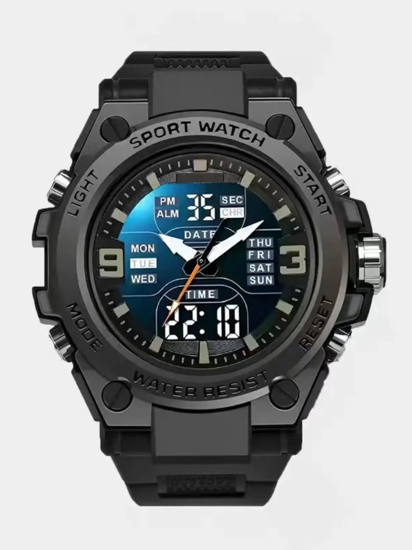 Multifunctional Sport Timer Watch for Men, Alarm Clock, Night Light, Date Display, Ideal Gift, Large Screen, Electronic, Youth Wearable, Multifunctional Digital Watch