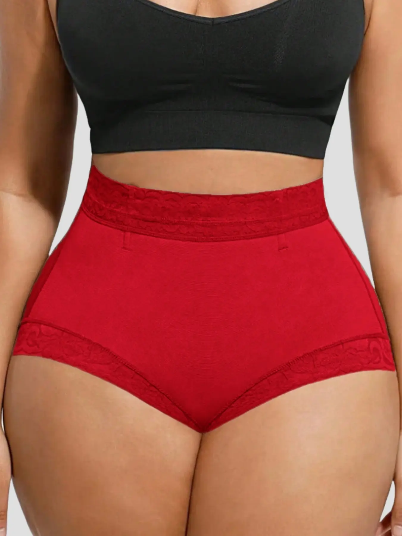 1 Count Compression Seamless Solid Color Panties, Elegant Lace Anti-Slip Shapewear Briefs, Ultra-Soft Breathable Fabric Sexy Curves Shorts, High Elasticity Waist, Firm Waist And Lift Buttocks Shapewear, Suitable For Daily and Outing, Underwear