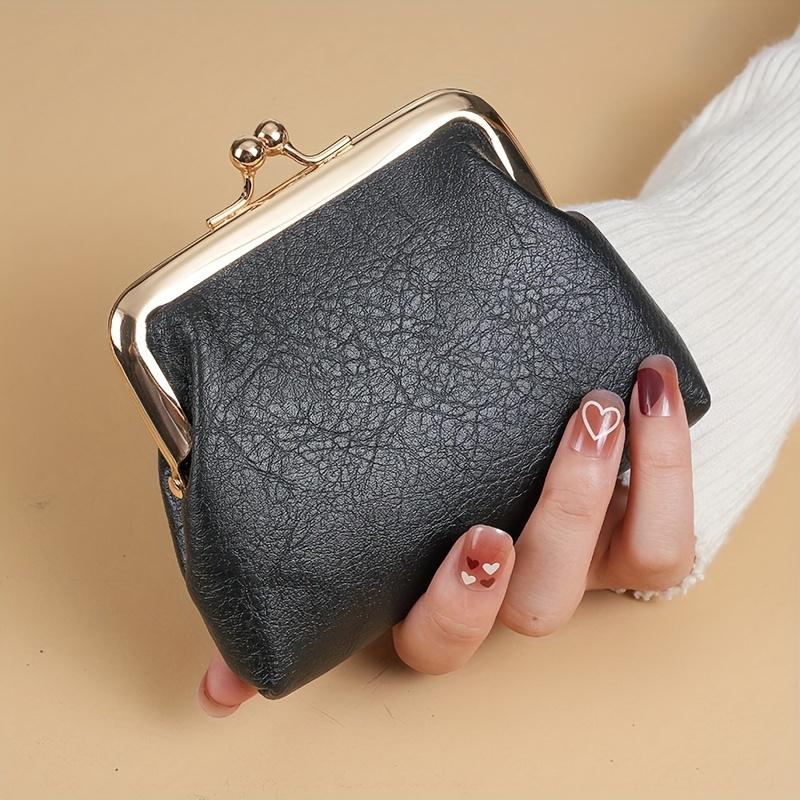 2026 New Vintage Candy-Colored Coin Purse for Women & Students, Cute Snap Closure Short Wallet Mini Handbag Coin Pouch