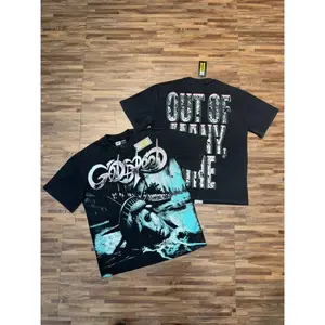 GOD-SPEED 100% Cotton Oversized Graphic T Shirt for Men Women Vintage Washed Streetwear Tee Casual Short Sleeve Crewneck Y2K Unisex Top