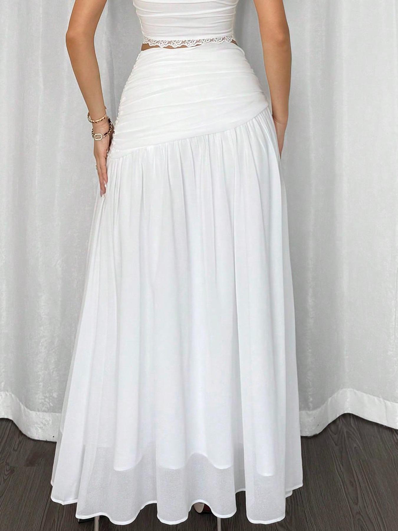 Women's Plain Skirt, Elegant A Line Skirt for Beach Holiday Vacation, Ladies Clothes for All Seasons, Solid Color Skirt