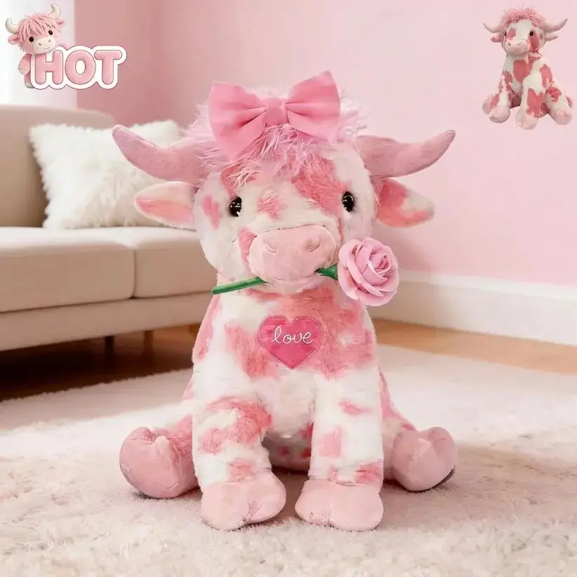 Cute Cow Plush Toy, Soft Comfortable Stuffed Doll, Perfect Holiday Gift, Kids' Favorite Companion, Adorable Playmate