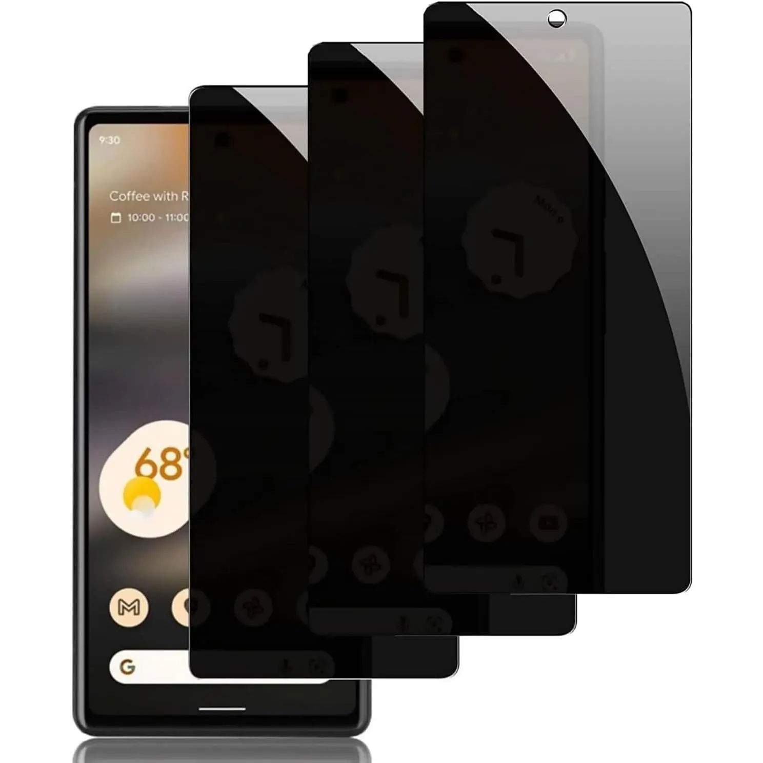 3 Pack  Screen Protector for  Pixel 5XL, 9H Hardness Full Screen Anti-Scratch Anti-Spy Tempered Glass Film for  Pixel 5XL - Anti-Fingerprint, Anti Scratch, Easy to Install