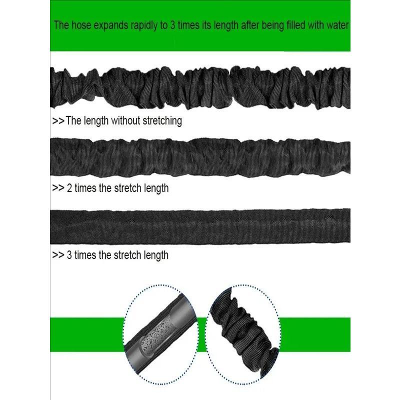 50FT Expandable Garden Hose, Water Pipe Flexible Hose with 7 Function Spray Nozzle for Watering Lawn Yard Garden Car Washing Pet Cleaning Easy Storage