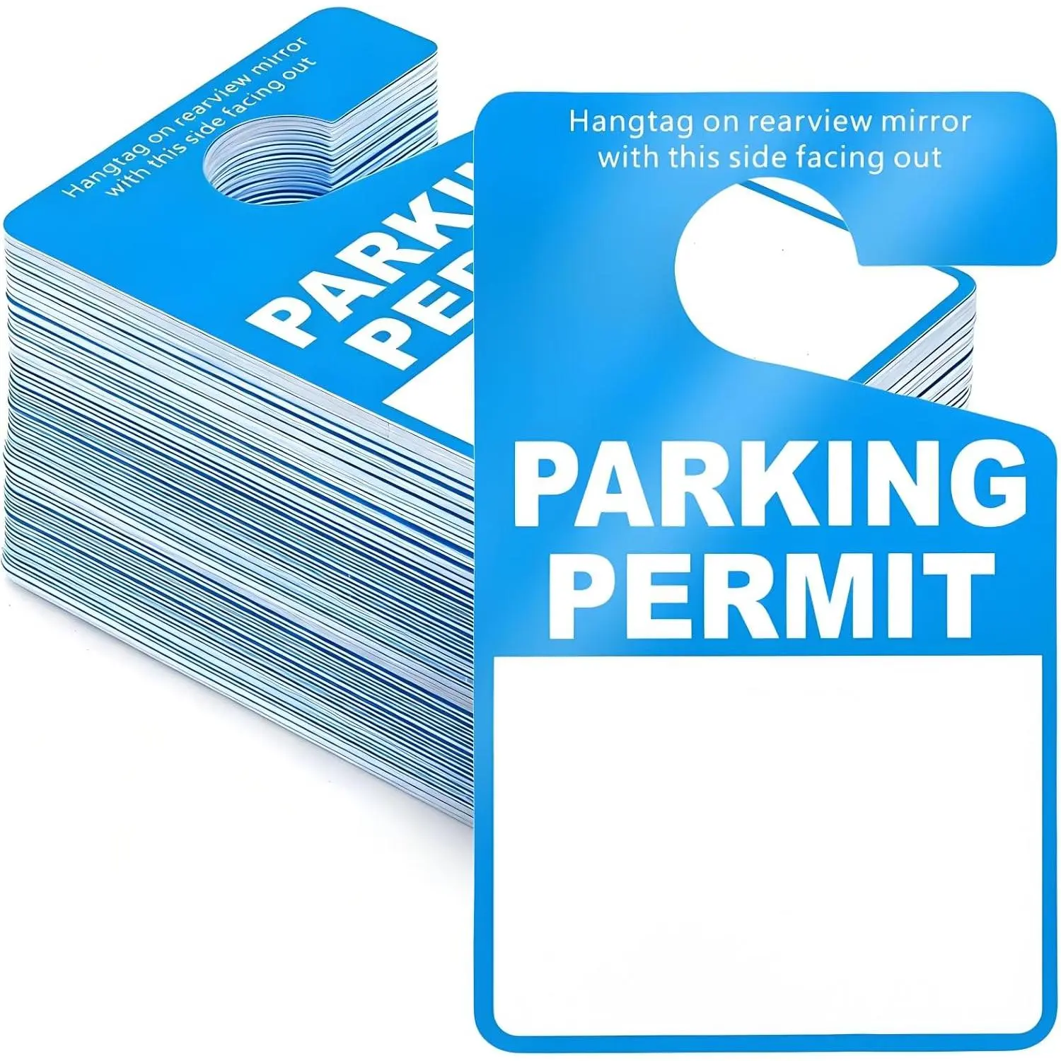 100 Pack Parking  Hang Tags, 3 x 5 Inch Poly Plastic Parking Placards for  Rear View Mirror Windshield, Writable Blank Temporary  Parking Passes Bulk for Hotel, Office