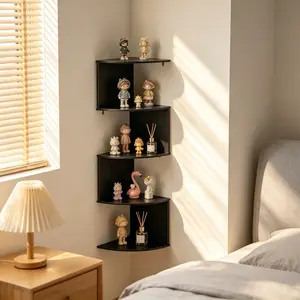 Triangle Floating Wall Corner Shelf, Wall-Mounted Storage Display Rack, Corner Combination Unit, Entryway/living Room/bathroom Decor Organizer