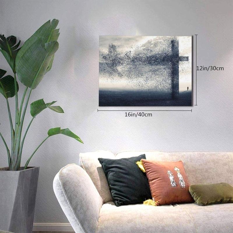 1 Count Jesus Christ Canvas Wall Art Jesus Greets You Welcome Back Window View Sunset Poster Christian Religious Modern Artwork Christ Spiritual Prints Framed Wall Decor For Bedroom Living Room 16x24inch