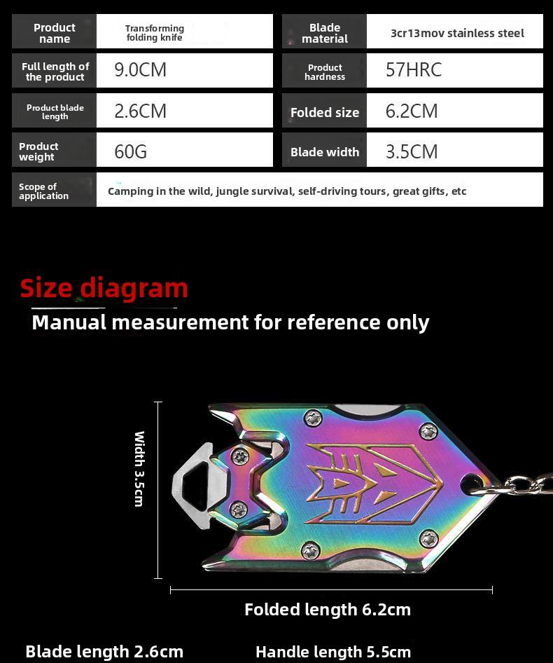 Mini Keychain Pendant, Transformers Pocket Knife For Carrying Around, Multifunctional Utility Knife For Opening Packages And Boxes