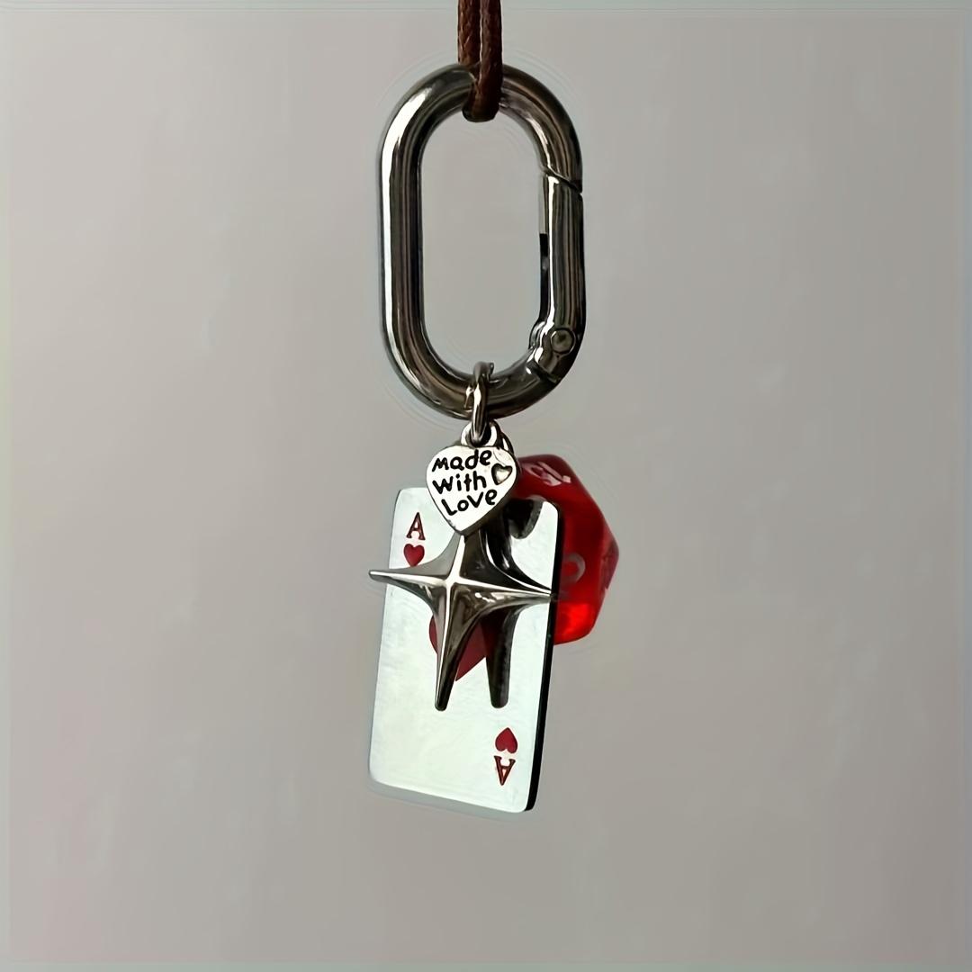 Shaped dice bag hanging multi-sided dice keychain pendant sieve key chain satchel pendant jewelry pendant women's accessories, women's key ring, key chain, couple key pendant, birthday, anniversary, Christmas, New Year, Valentine's Day