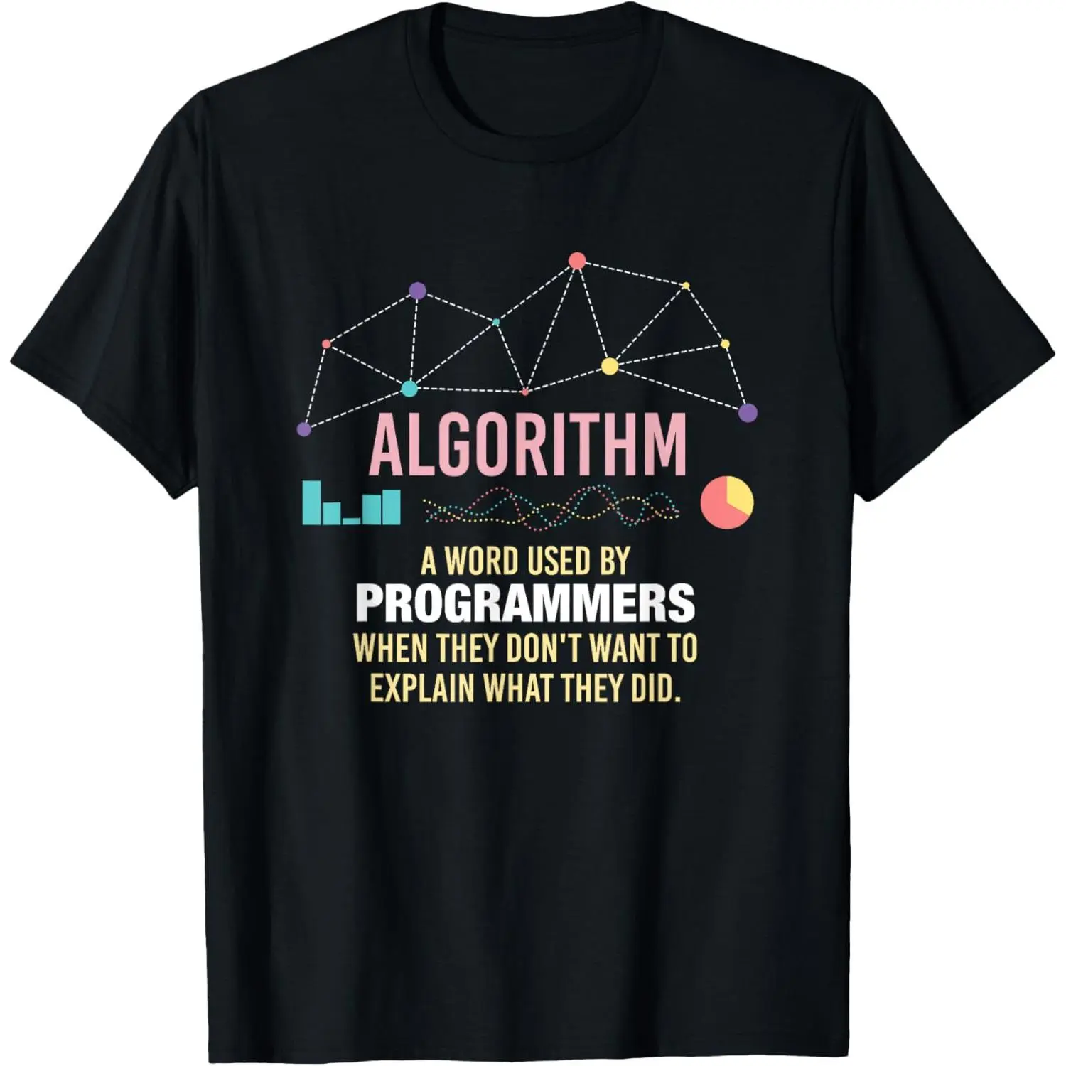 Men's Algorithm Definition Funny Programmer T-Shirt, Coding Meme IT Humor Tee for Developers