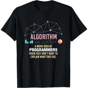 Men's Algorithm Definition Funny Programmer T-Shirt, Coding Meme IT Humor Tee for Developers