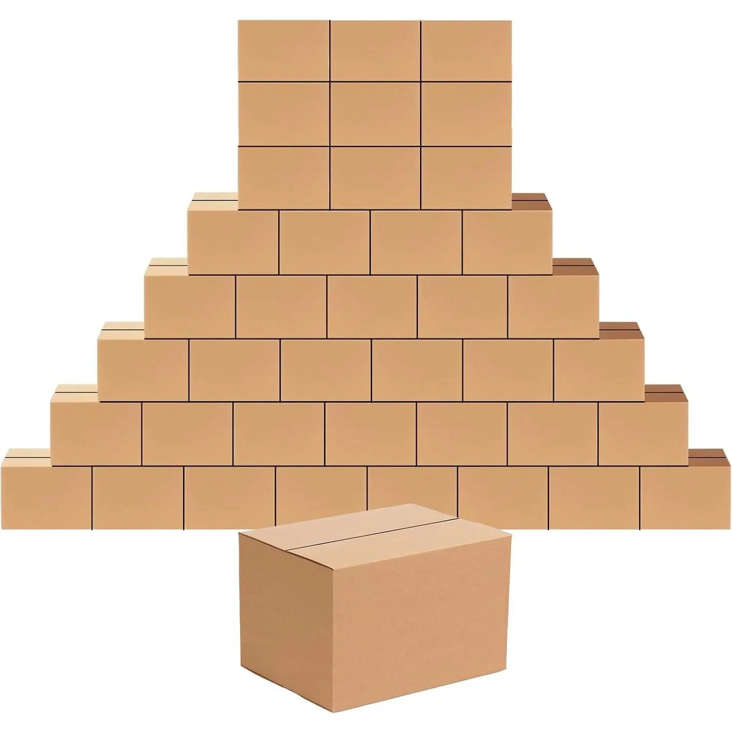 40 Pack 8x6x6 Inches Corrugated Cardboard Shipping Boxes, Brown Ideal for Packing, Moving and Mailing