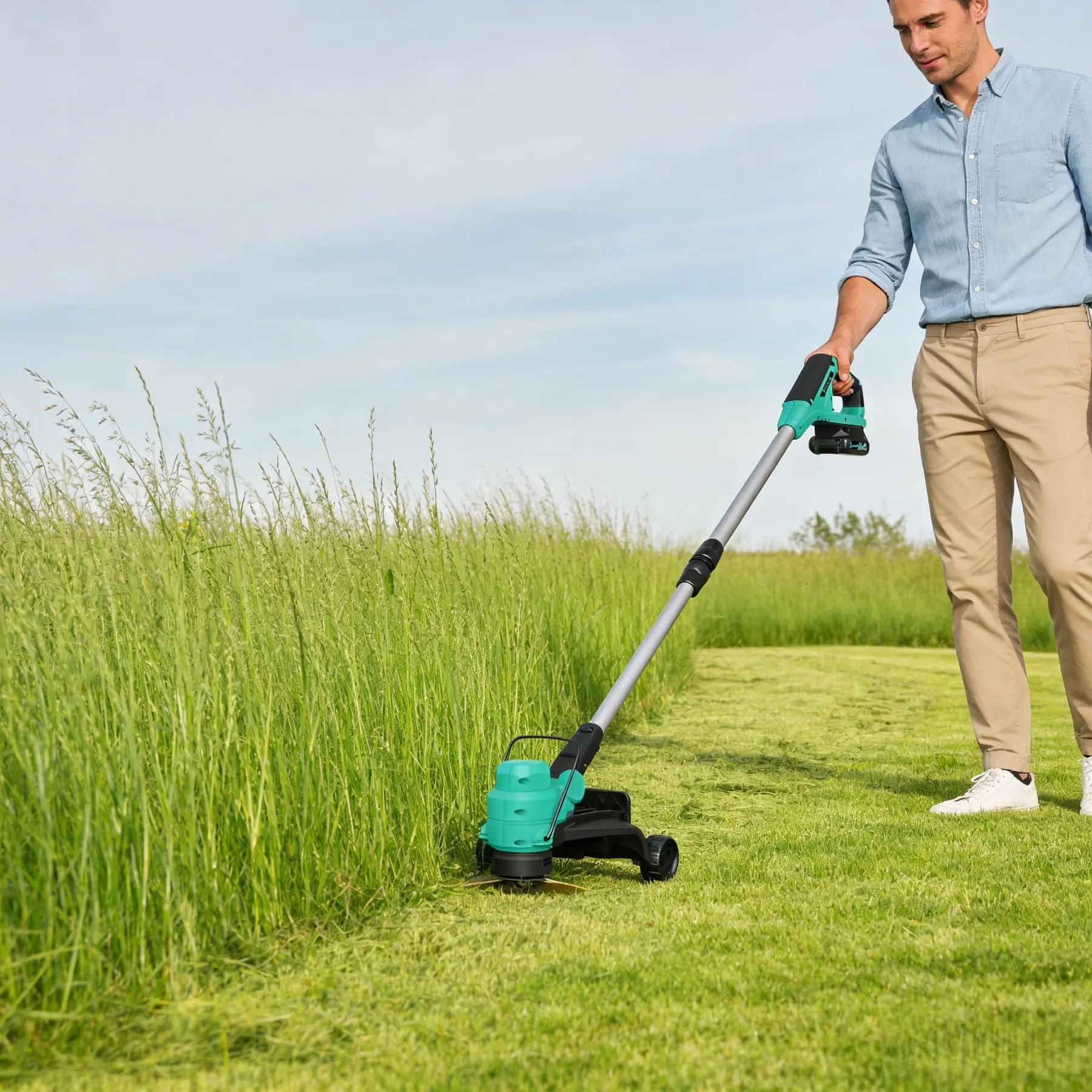 Summervibes Flash sale tool items 20V Wireless Electric Lawn Trimmer, Cordless Weed Whacker with 2.0Ah Battery, 12-Inch Battery Powered Grass Cutter and Edger, Lightweight Electric Weed Eater with Adjustable Handle, 20V 2-Battery Kit