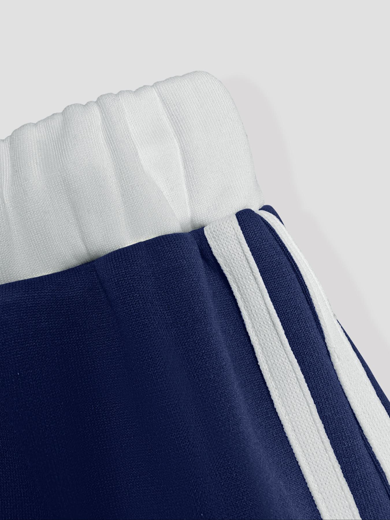 Women's Knitted Casual Fleece Color Block Wide Leg Pants with Elastic Waist and Tie, Perfect for Daily Wear, Casual Loose Pants