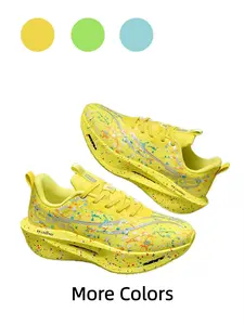 3 Colors Unisex Luminous Knob Carbon Running Shoes Running Trainers Full Carbon Plate Exam/Daily - Woven Mesh Carbon, Breathable Stable Cushion