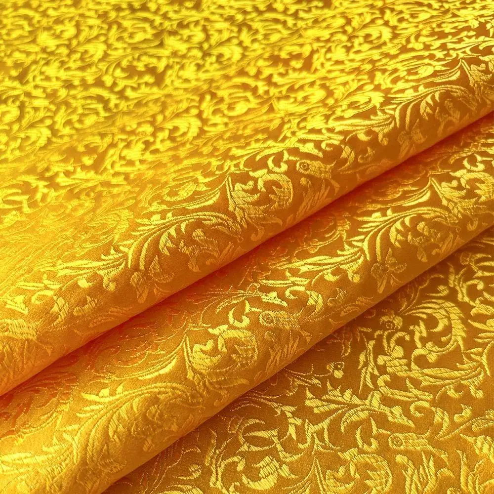 75x50cm Wheat Floral Pattern Damask Silk Satin Brocade Jacquard Fabric DIY Cheongsam Costume Upholstery Curtain Sewing Patchwork