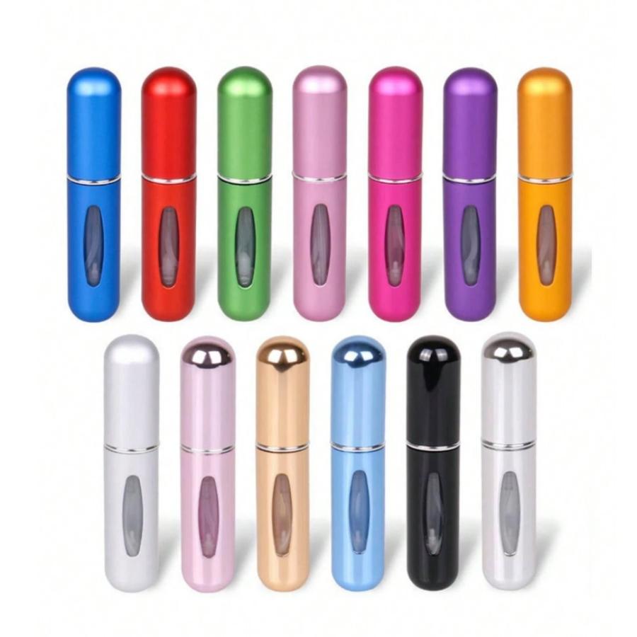 5 Pcs Refillable Travel Size Perfume Sample Bottles 5ML, Stylish Portable Design for Daily Use or Travel, Random Colors Included