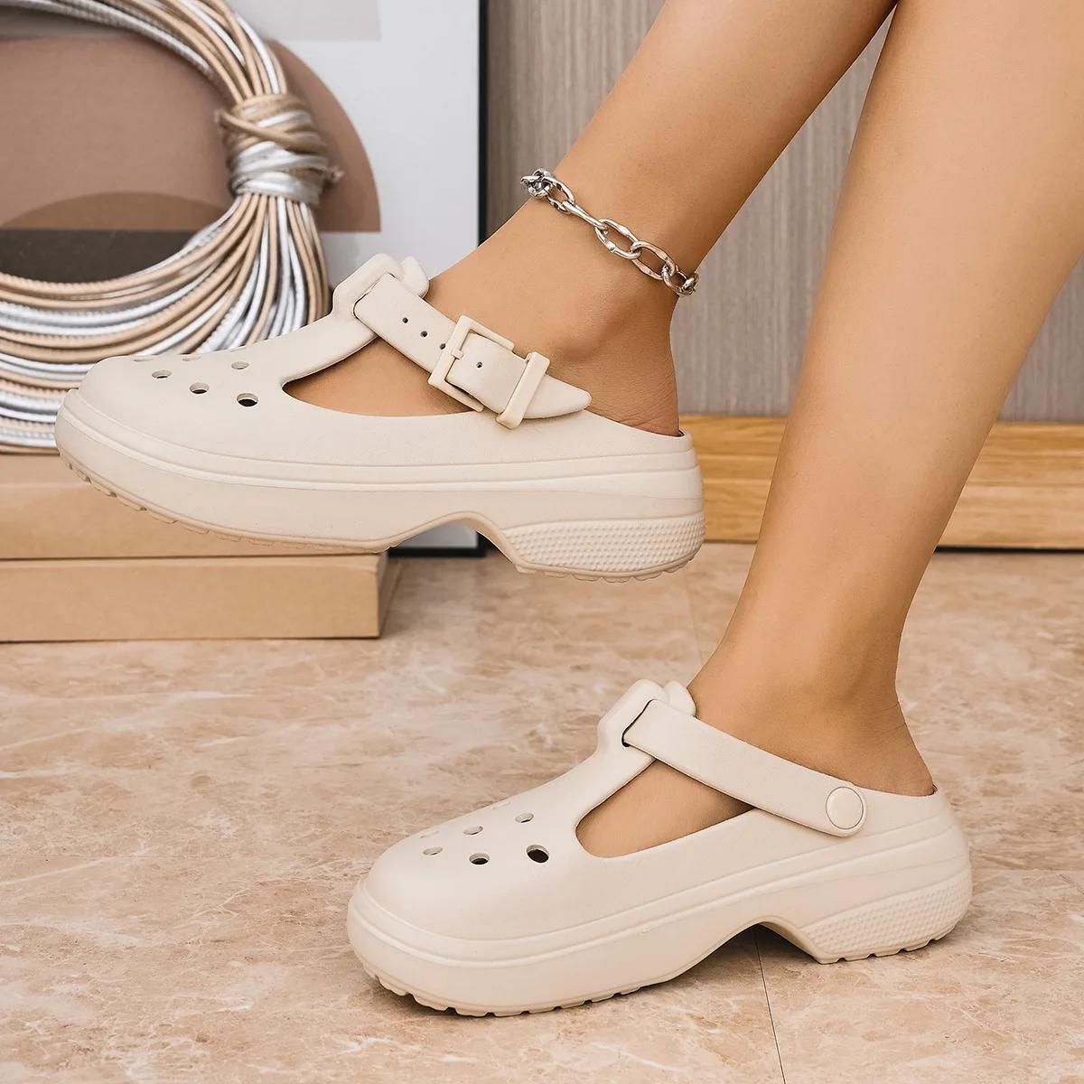 2025 Women's Summer Mary Jane Clogs EVA One-piece Slippers Sandals Footwear