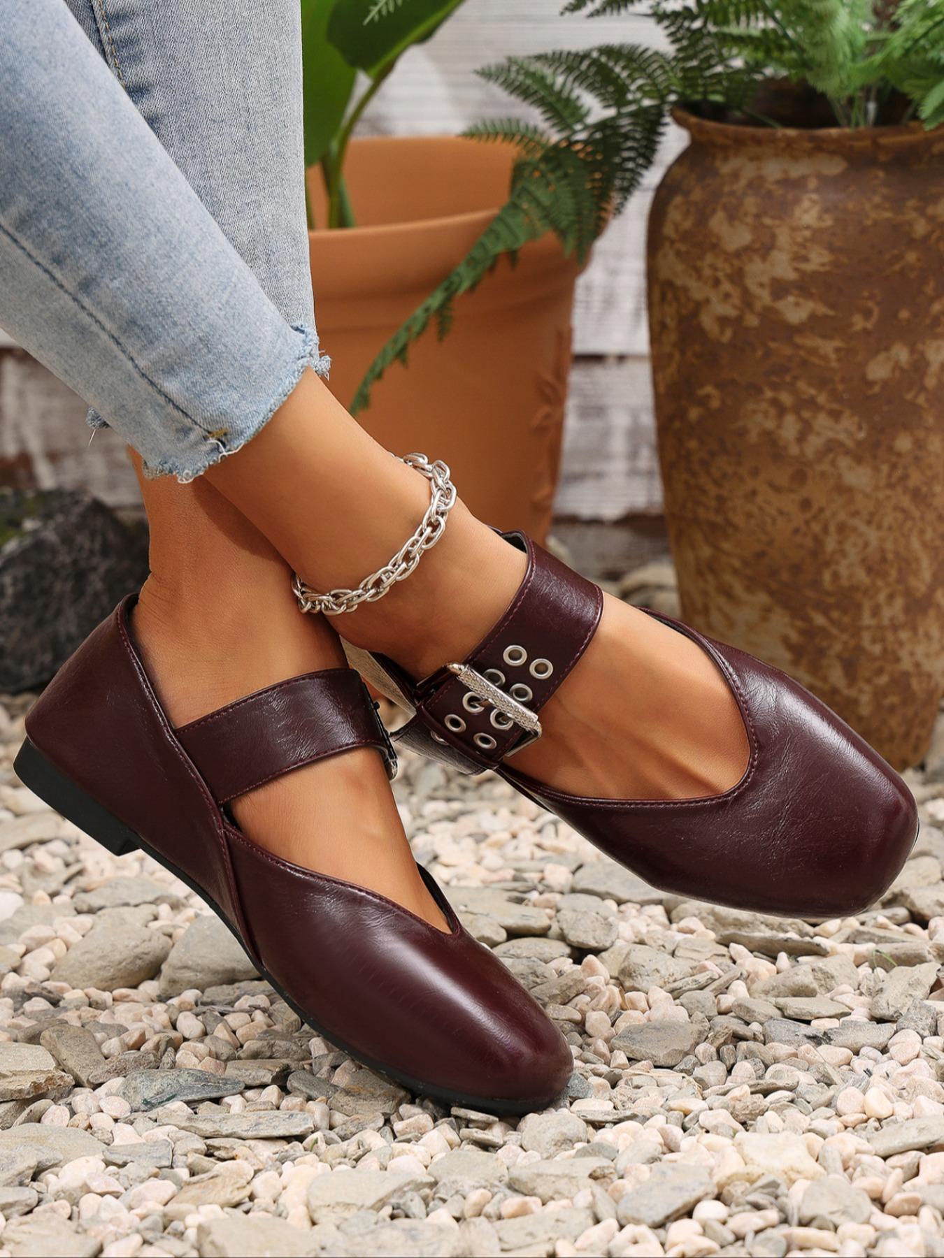 Women's Fashionable Solid Color Classic Mary Jane Shoes, Casual Comfortable  Shoes for Daily Wear, Lightweight Breathable Shoes for Women & Girls