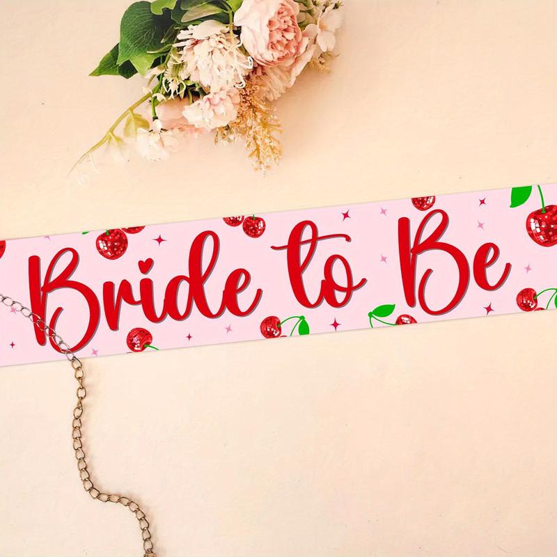 1Set Cherry Disco Ball Party Decoration Cherry Bride to Be Sash Cherry Bachelorette Decorations Cherry and Dsico Ball for Girls Sweet Cherry Berry Fruit Bridal Shower Party Supplies