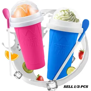 Slushie Maker Cup - Quick Frozen Magic Cup, Portable Double Layers Cool Slushee Maker For MilkShake, Juice, Ice Cream Make & More, Super Fun and Cool Stuff Present For Kids, Friends & Family