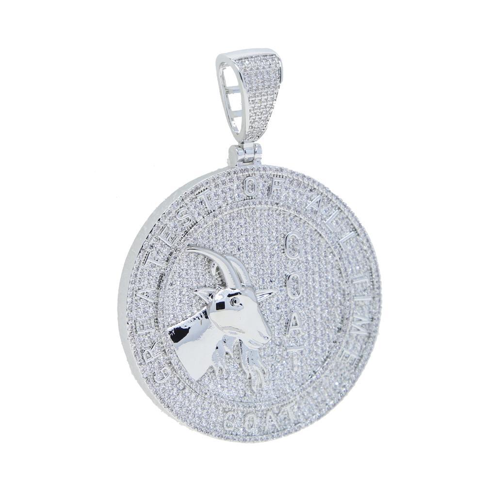 2025 New Iced Out Bling Round Letter Pendant Necklace Full Paved 5A CZ Cubic Zirconia Badge Charm Fashion Hip Hop Men Jewelry