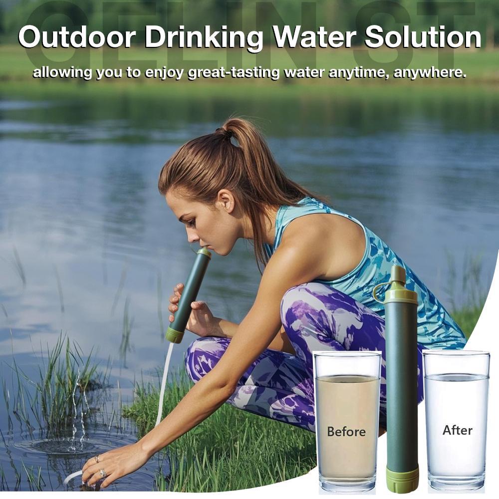 Outdoor Water Filter, Straw Water Filter, Portable Water Filter, Emergency Survival Water Purifier for Prepper Emergency Equipment Camping Supplies Hiking Camping