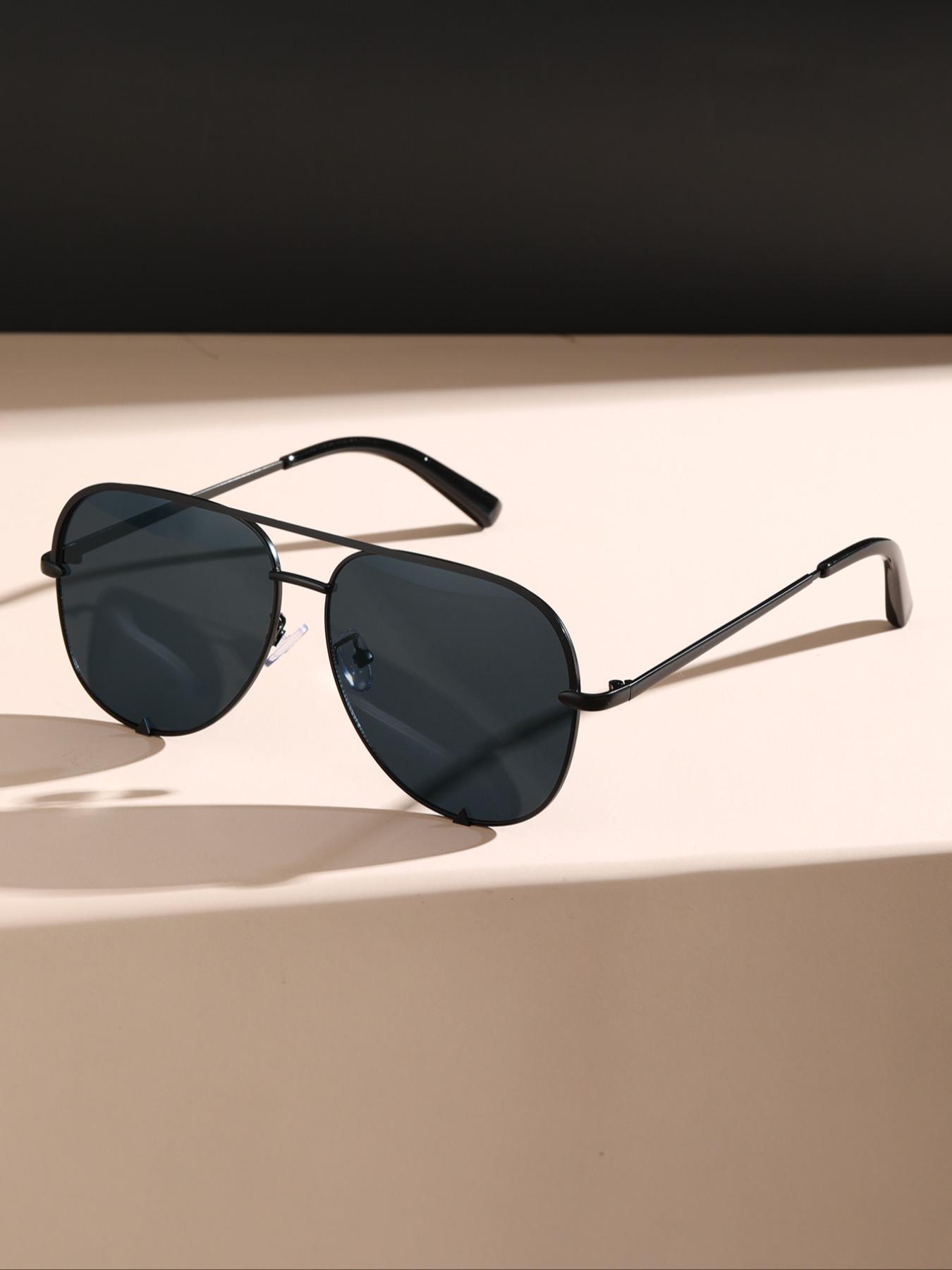 1 Pair Summer Top Bar Design Aviator Frames Sunglasses, New Personality Travel Accessories for Women & Men, Lightweight and Durable for Outdoor Sun Protection Glasses for Daily Use