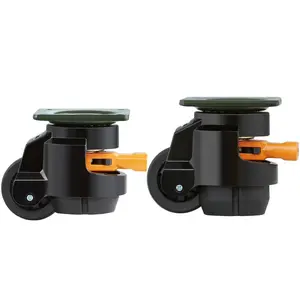 VEVOR Leveling Casters, 4-Pack Heavy Duty 360 Swivel Caster Wheels Hold up to 1100 lbs Load, 2 inches Caster Diameter, Adjustable Casters with Upgraded Handle Design and Feet for Workbench Machine