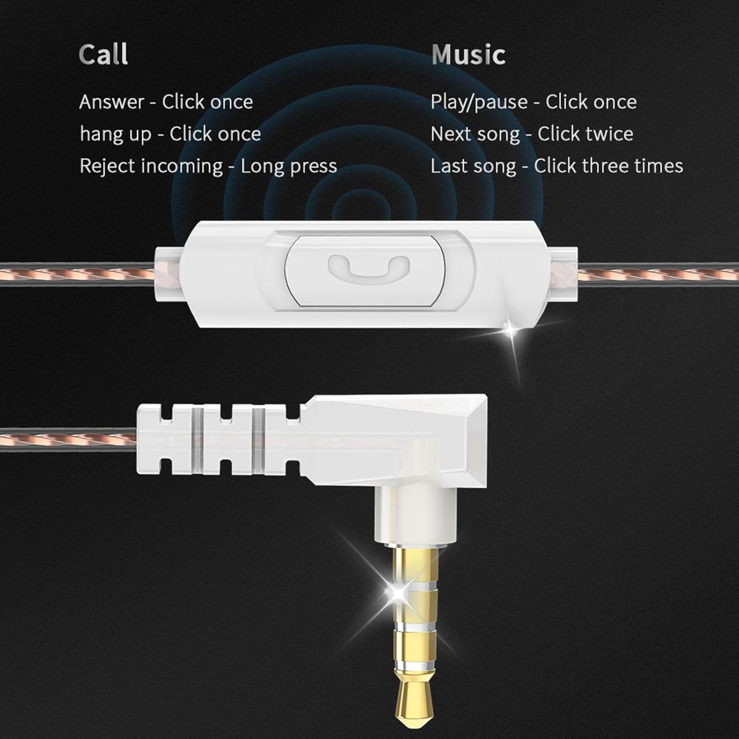 「Lightning flash sale」Gaming ear buds, in-ear stereo Wired Headphones, Earphones Mobile Phone Wired Headphones, Pure Bass Sound, Hands-Free Calls, Never Hurt. Never Fall Out.