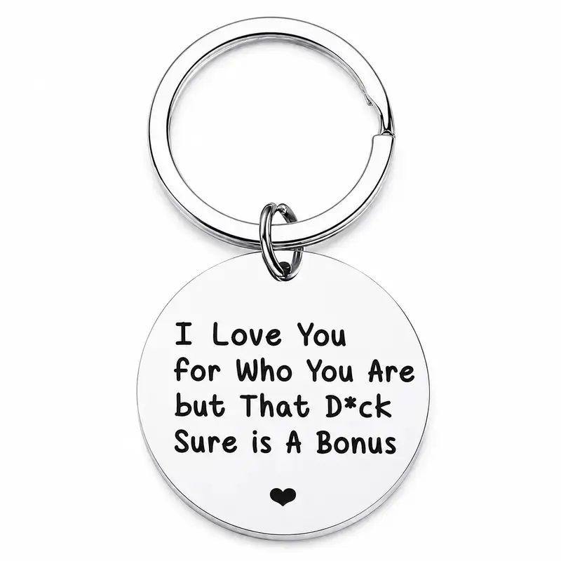 Funny Love Keychain for Couples, Naughty Relationship Gift, Romantic Joke Keychain for Boyfriend Girlfriend, Cute Anniversary Birthday Gift