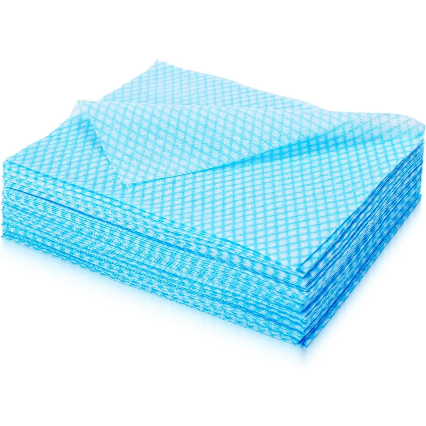 60 Pack Disposable Dish Cloths for Kitchen, Durable Cleaning Wipes | Short-term Reusable Cleaning Cloths for Bathroom & Daily Cleaning (Blue)