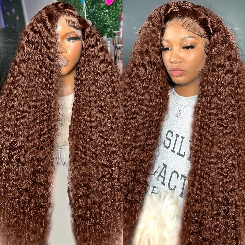 [NEW IN] Brown Chocolate Deep Wave Wigs Bling Hair 13x4 13x6 Hd Lace Frontal Human Hair Wig Colored Water Wave Lace Front Wig for Women Pre Plucked Clearence Sale TikTokShopHolidayHaul