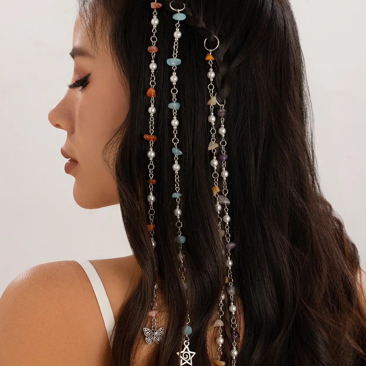 Bohemian Turquoise Crescent Crown Head Chain For Women, Elegant Boho Fashion Hair Jewelry, Delicate Moon Pendant Forehead Accessory Ideal For Daily Styling, Party Occasions And Holiday Vacation Outfit Matching,summervibes