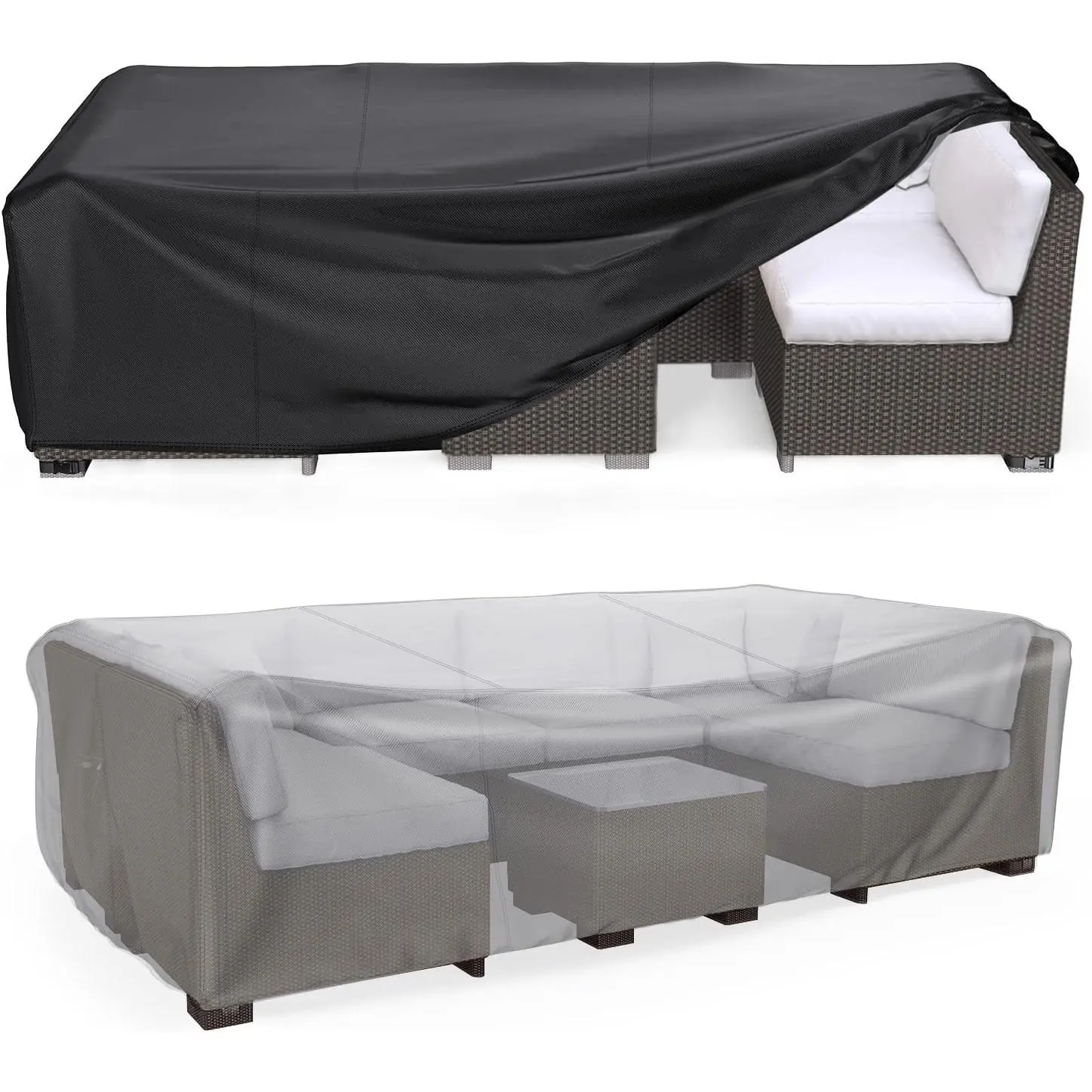 Heavy Duty Waterproof Patio Furniture Covers for Outdoor Sectional Sofa Couch Set and Table Chair Set 89.7"L x 62.2"W x 28.3"H