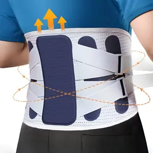 Breathable Back Support Belt, Adjustable Lumbar Brace with Steel Plates, Casual Colorblock Design, Ideal for All-Day Wear