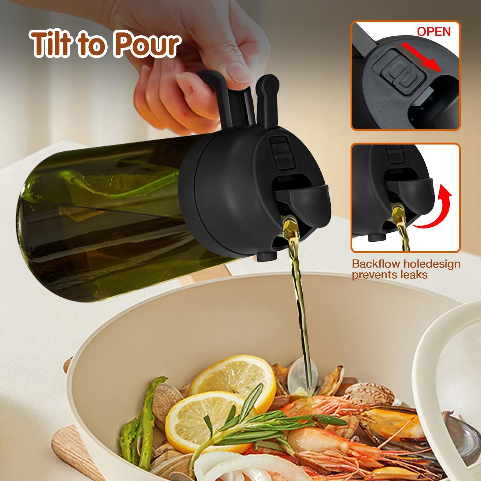 16 oz Glass Oil Spray Bottle, Oil Mister Spray Bottle for Cooking, 2-in-1 Olive Oil Sprayer and Kitchen Cooking Oil Dispenser, Glass Oil Bottle for Kitchen with 470 mL Aroma Mist Spray-and-Pour Design, Home Use Kitchenware, Kitchen Gadgets #GLOBAL PICKS 16 oz Glass Oil Spray Bottle, Oil Mister Spray Bottle for Cooking, 2-in-1 Olive Oil Sprayer and Kitchen Cooking Oil Dispenser, Glass Oil Bottle for Kitchen with 470 mL Aroma Mist Spray-and-Pour Design, Home Use Kitchenware, Kitchen Gadgets #GLOBAL PICKS