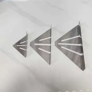 3pcs Metal Stainless Steel Woodworking Triangle Ruler, Multi-Functional Marking Measurement Tool, Precision Craftsmanship Essentials