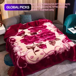 Father Son Blanket Luxury Mink Blanket, 2-Ply Blankets, 7.8LBs Heavyweight, Silky Soft and Warm Raschel Blanket for Autumn and Winter For Bed and Sofa G, Machine Washable Blanket, 79" x 91"