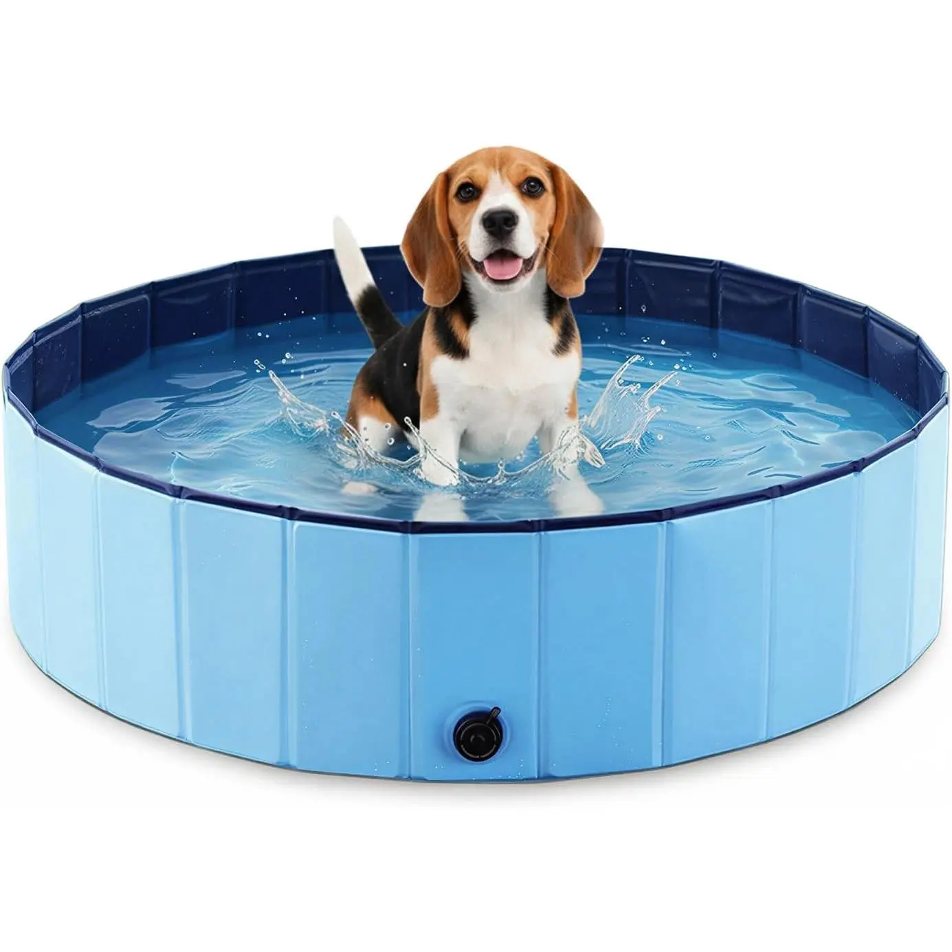 Foldable Dog Pool for Small & Medium Dogs – Portable Pet Pool for Outdoor, Backyard, Travel, Beach, Cooling & Bathing, Easy to Store & Clean (Blue, Small-32" x 8")