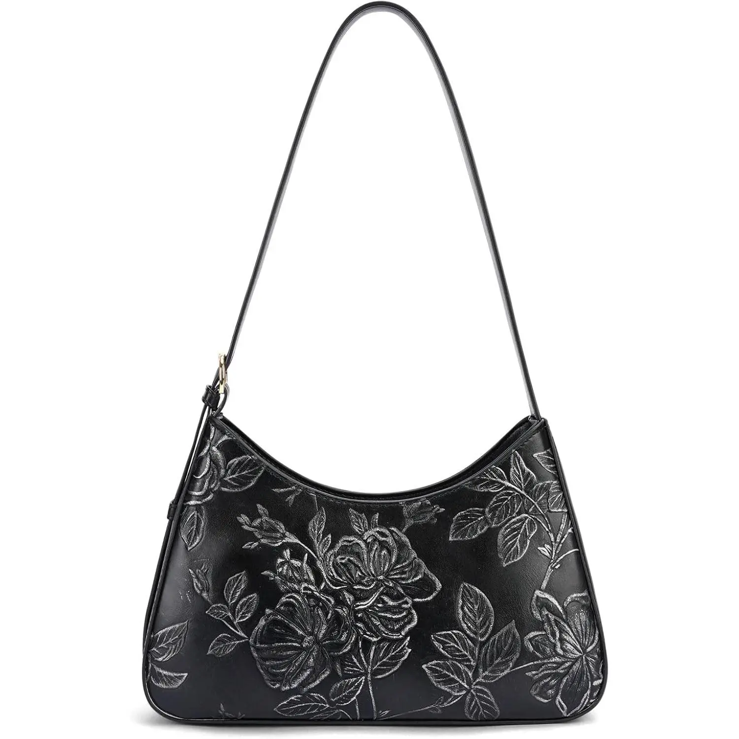 Bag for Women Vegan Leather Crescent Hobo Bag Clutch Underarm Purse Top-Handle Handbag Embossed Design