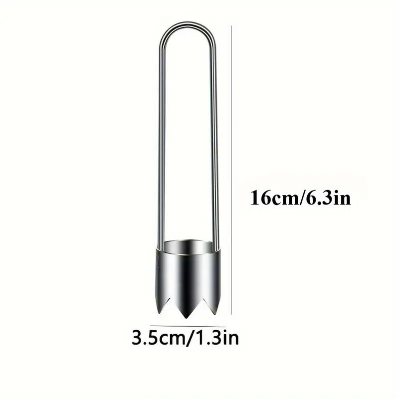 Stainless Steel Fruit & Vegetable Corer, Bell Pepper Seed Remover, Universal Kitchen Gadget for Apple Pear Tomato Chili, Durable Easy Use